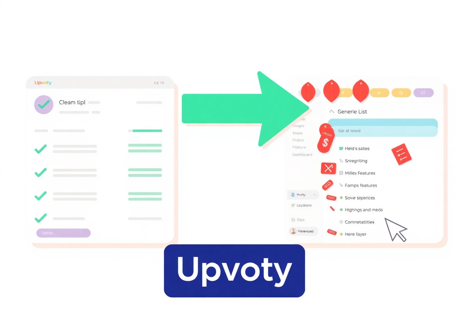 Comparison illustration of Upvoty next to Fiddo