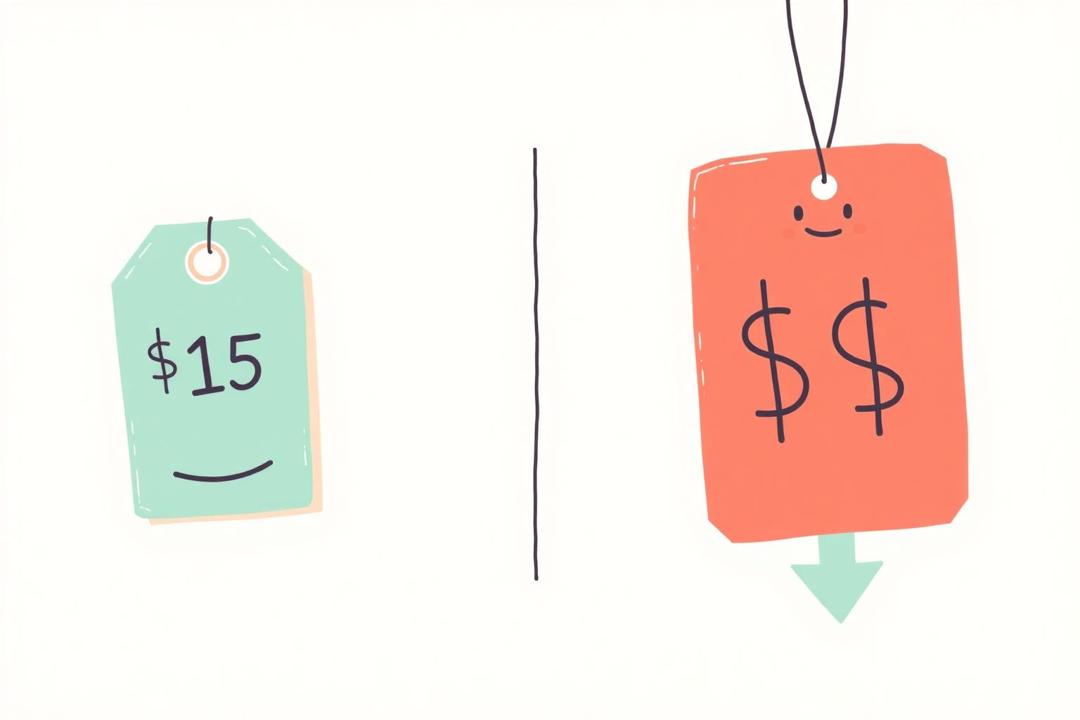 Pricing comparison illustration: Upvoty versus Fiddo
