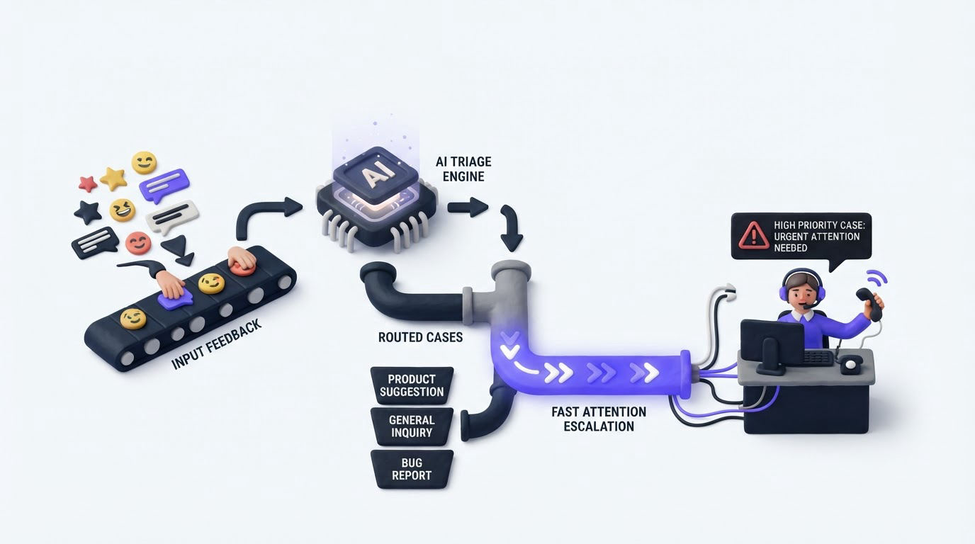 Route feedback and escalate the cases that need fast attention