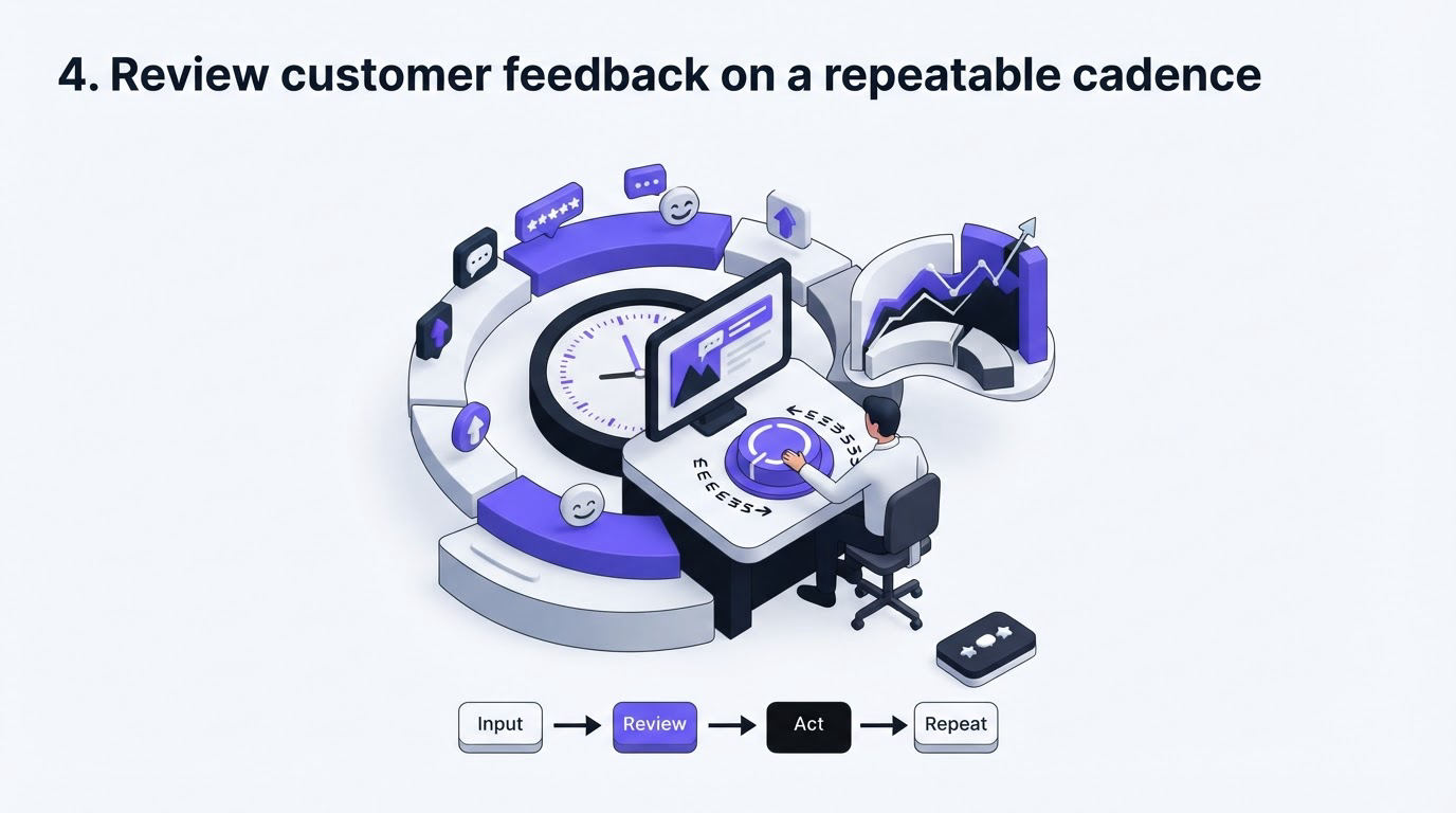 4. Review customer feedback on a repeatable cadence