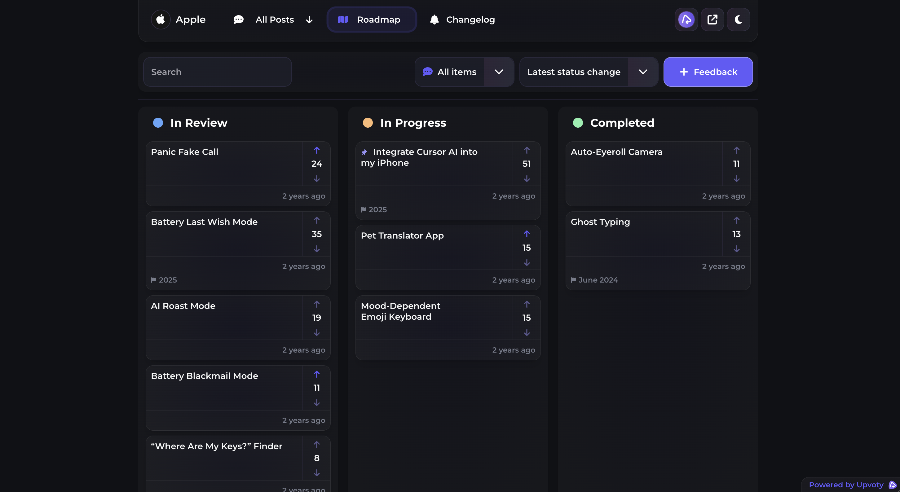 public product roadmap showing customers what is coming next