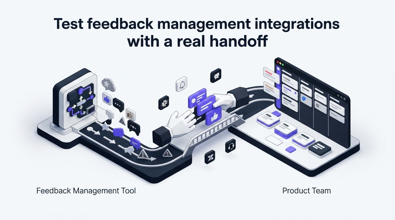 Test feedback management integrations with a real handoff