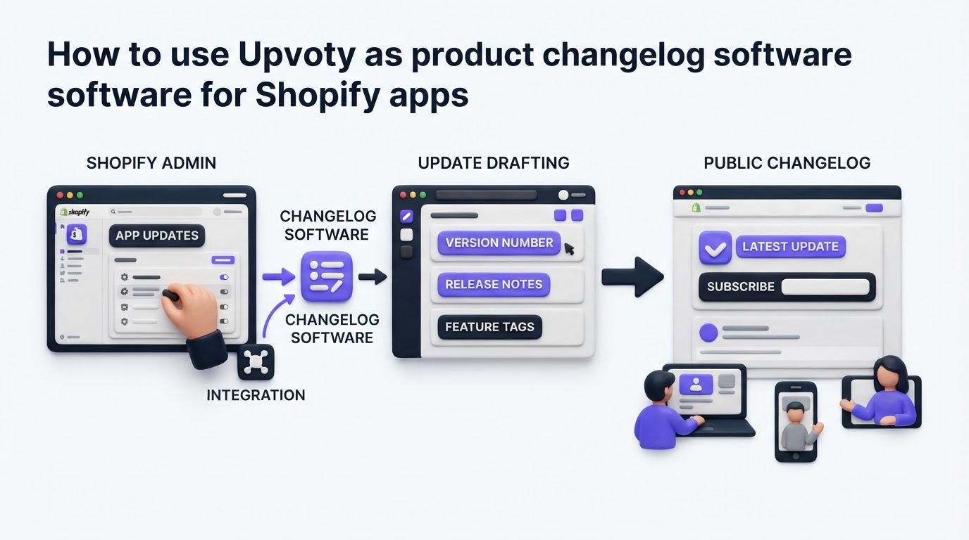 How to use Upvoty as product changelog software for Shopify apps